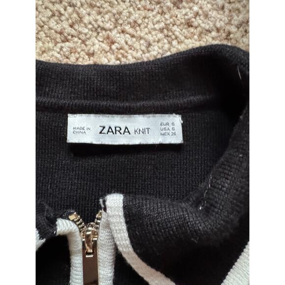 Zara Knit Two Piece Set Preppy Black and White Quiet Luxury Old Money Classic - Picture 2 of 8